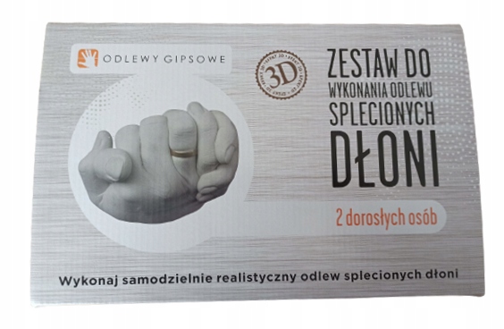 ZESTAWDOODLEWUSPLECIONYCHDLONIDLA2DOROSLYCHWaga500g belsilt 3D susikibusių rankų liejimo rinkinys 2 suaugusiems asmeniškam prisiminimui