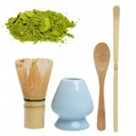 Matcha ruošimo rinkinys su keramika 4w1 su chasen šluotele ir stovu