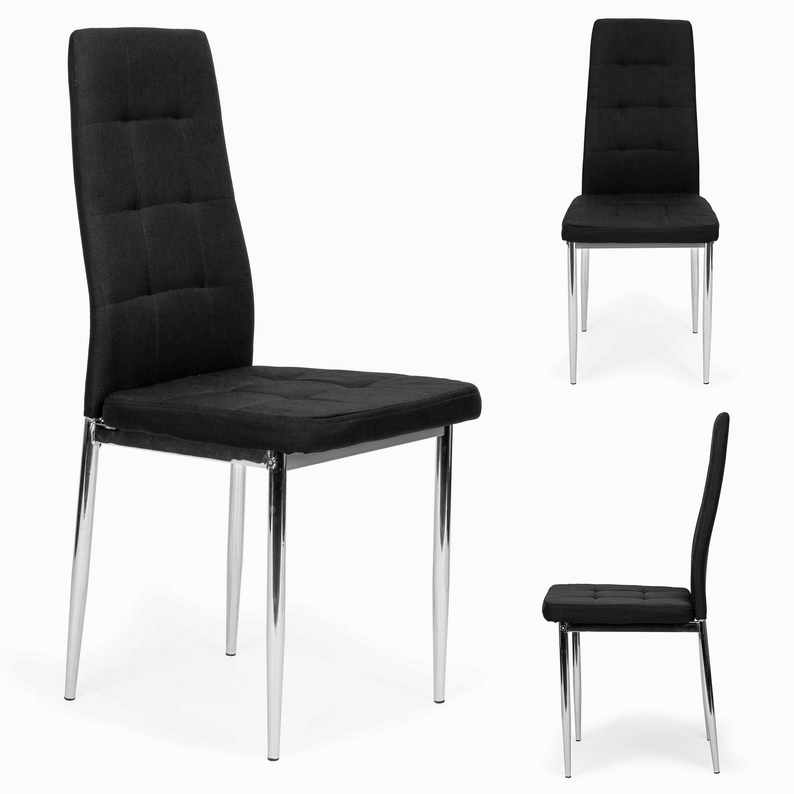 Zestaw4krzeseldosalonujadalniprostepikowanekrzeslochromowanenogiWysokoscmebla92cm belsilt