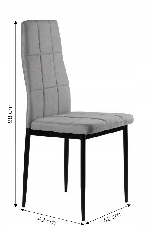 Zestaw4krzeseltapicerowanepikowanedojadalniisalonu4sztukiszareSzerokoscmebla40cm belsilt
