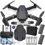 Rinkinys Dronas su kamera E88 PRO dėklas WiFi dla vaikams LED wytrzymały nauka  papildomas komplektas 8