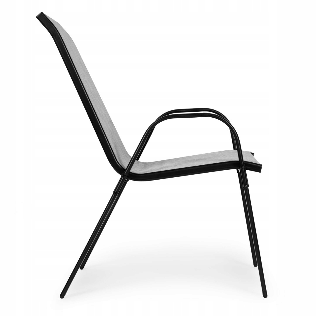ZestawKomplet4KrzeselOgrodowychNaTarasBalkonJasnySzaryMultigardenMaterialdominujacymetal belsilt