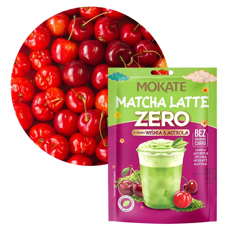 ZestawMatchaZeroHerbatawProszku0CUKRUWISNIAACEROLAMOKATE20gx10MarkaMokate belsilt Mokate Matcha ruošimo rinkinys 20 g vyšnių su japoniškais priedais