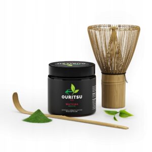 Matcha ruošimo rinkinys 30 g su chasen šluotele ir chashaku šaukšteliu premium