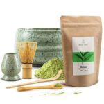 ZestawRokkudoparzeniaMatchyCodziennaMatcha100gAkcesoriaBambusowe belsilt Rokku Matcha ruošimo rinkinys 100 g su japoniškais priedais