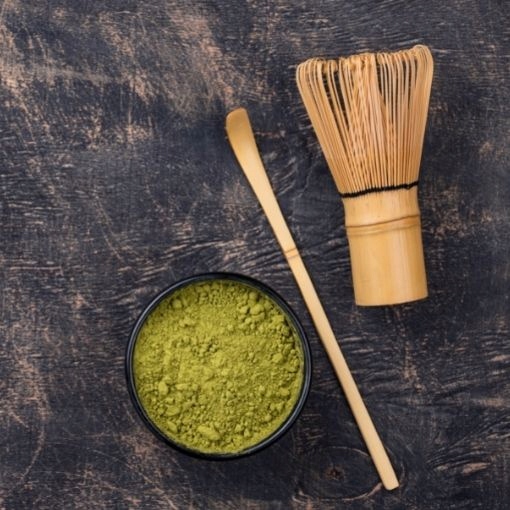 ZestawTradycyjnaMatcha30gChasenChashakuMarkaOuritsuMatcha belsilt Matcha ruošimo rinkinys 30 g su chasen šluotele ir chashaku šaukšteliu