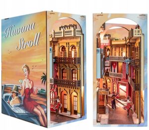 Book nook miniatiūrinis namelis „Havanos kavinė“ su LED apšvietimu modelis 259