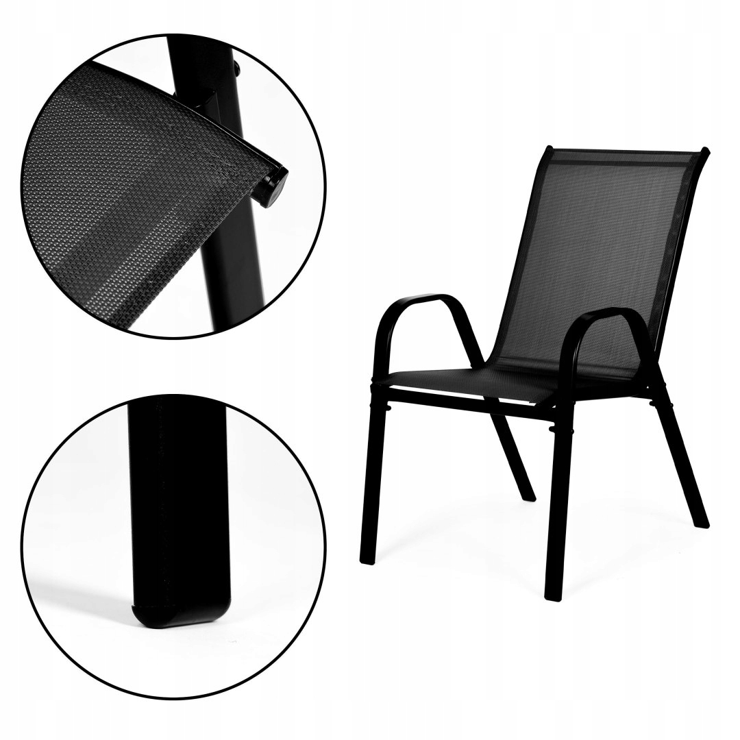 Zestawkomplet4krzeselogrodowychnatarasbalkonczarneMultiGardenKodproducentaSC092KD4BLACK belsilt