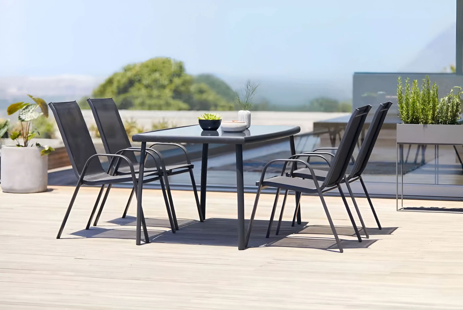 Zestawkomplet4krzeselogrodowychnatarasbalkonczarneMultiGardenStylnowoczesny belsilt