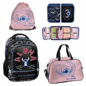 Mokyklinės kuprinės rinkinys Paso Stitch juoda 1 skyrius A4 formatui variantas 2