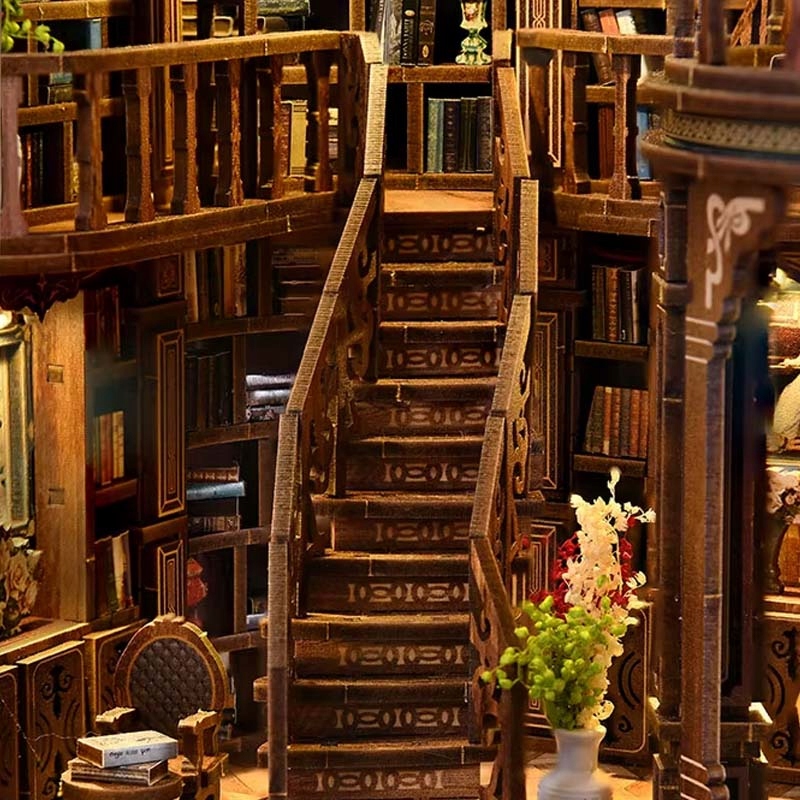 b7df8af644c598589e9614fb7077 belsilt Book nook 3D dėlionė Baltoji salė su LED apšvietimu modelis 327