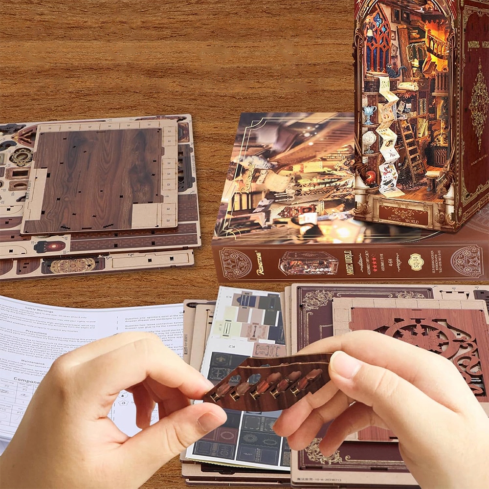 d837808b4cf4a0ec63c6b8df23d1 belsilt Book Nook magijos miniatiūrų namelio DIY rinkinys 254 cm