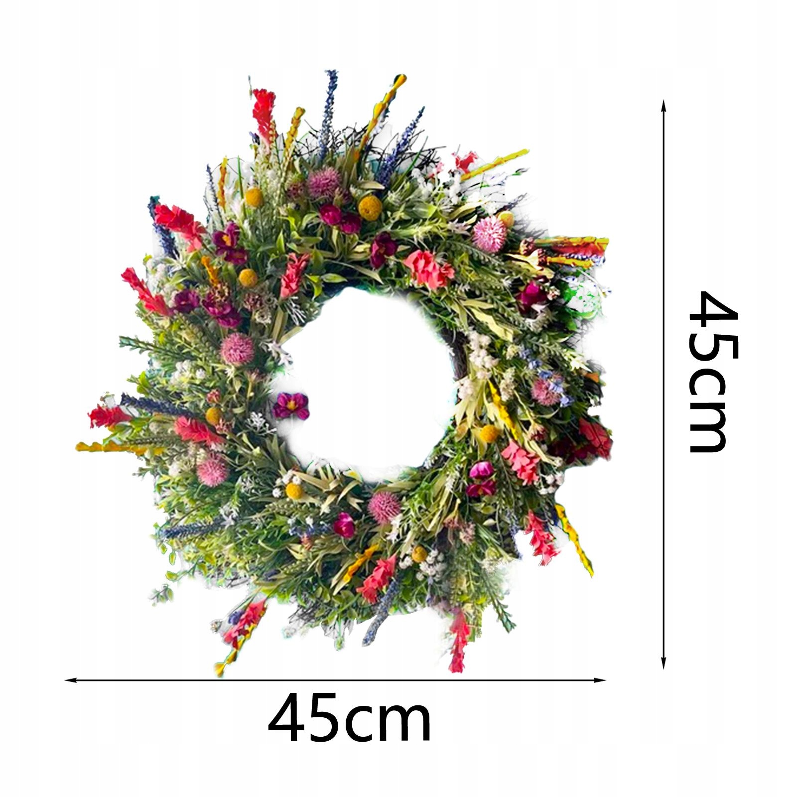 f1cc0d824788ac9dd8783ff276c8 belsilt Žalias pavasarinis Joninių vainikas ant durų 45 cm dekoras