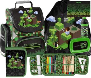 Mokyklinės kuprinės rinkinys Paso Minecraft 6in1 ėmimo krepšys