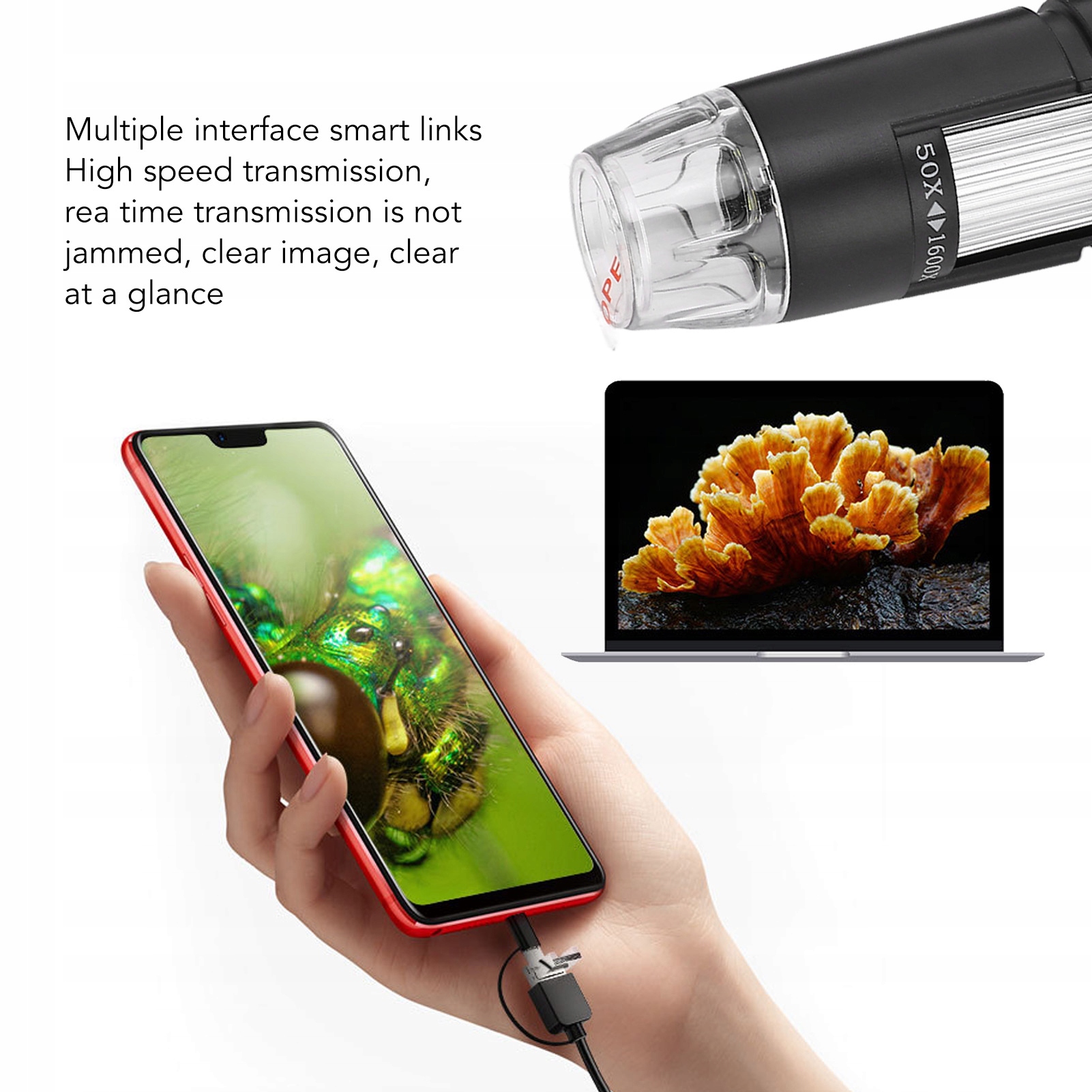 USB skaitmeninis mikroskopas, 1600x
