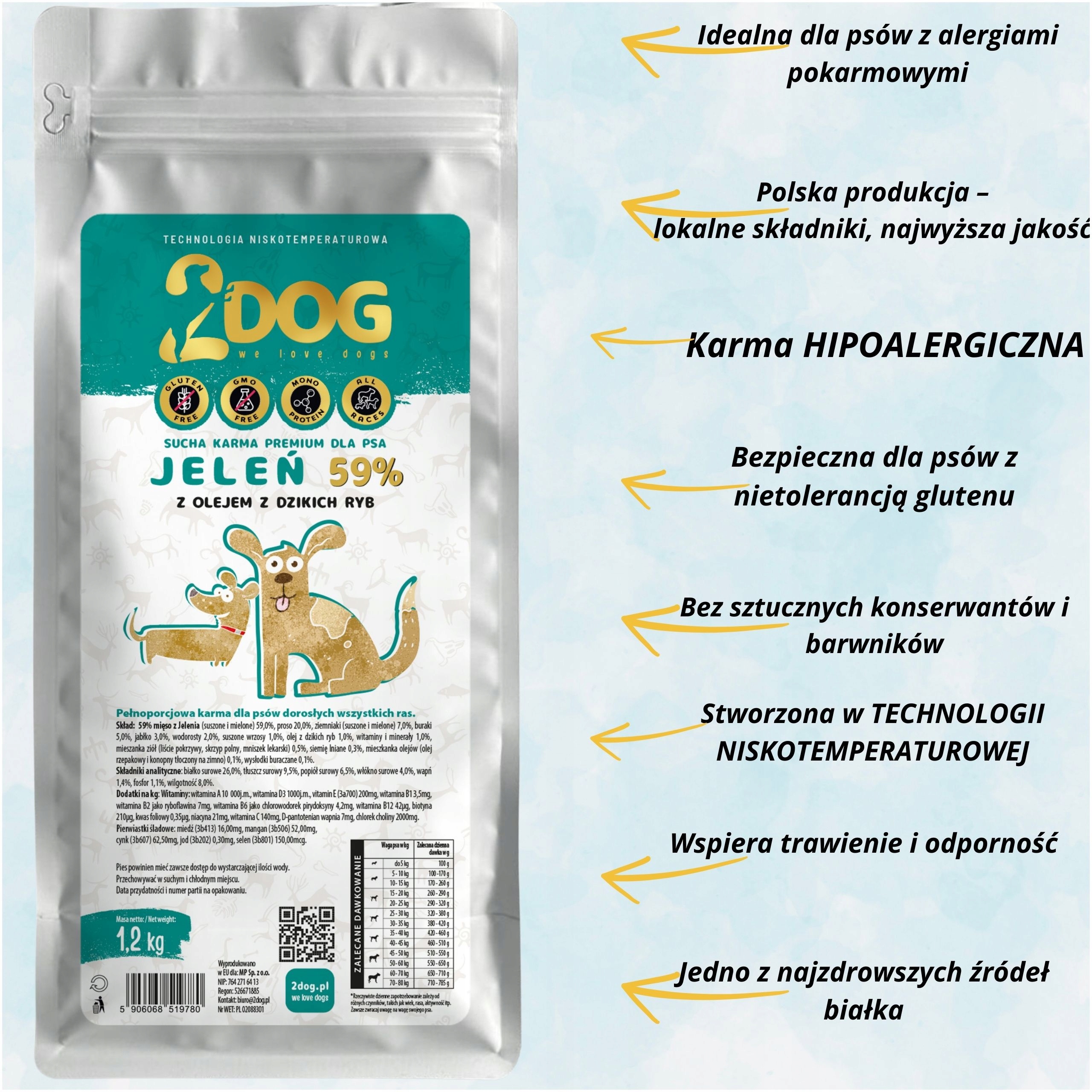 2Dog Premium hipoalerginis šaltai spaustas maistas šunims su elniena 12 kg belsilt 2Dog Premium hipoalerginis šaltai spaustas maistas šunims su elniena 12 kg