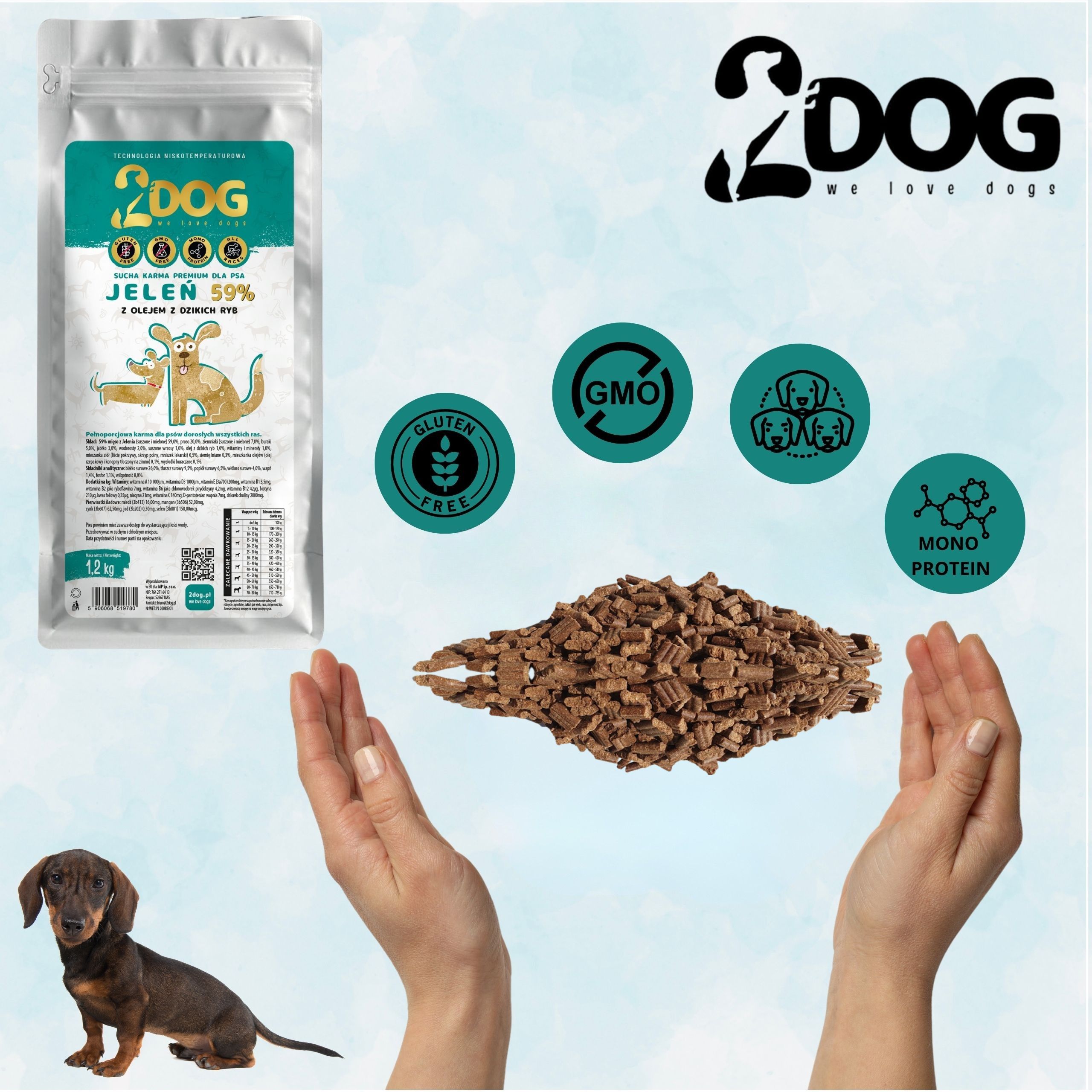 2Dog Premium hipoalerginis šaltai spaustas maistas šunims su elniena 12 kg belsilt 2Dog Premium hipoalerginis šaltai spaustas maistas šunims su elniena 12 kg