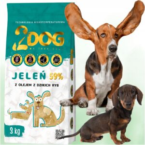 2Dog Premium hipoalerginis šaltai spaustas maistas šunims su elniena 3 kg