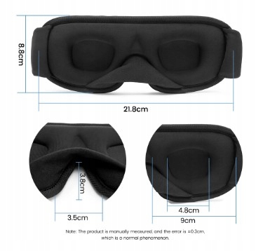 3DPREMIUMPROFESJONALNAMASKADOSPANIAOPASKANAOCZYSNUCZERWONAKodproducentaRED belsilt Medvilninė akių kaukė miegui 3D šviesą blokuojanti reguliuojama kelionėms raudona patogiam miegui