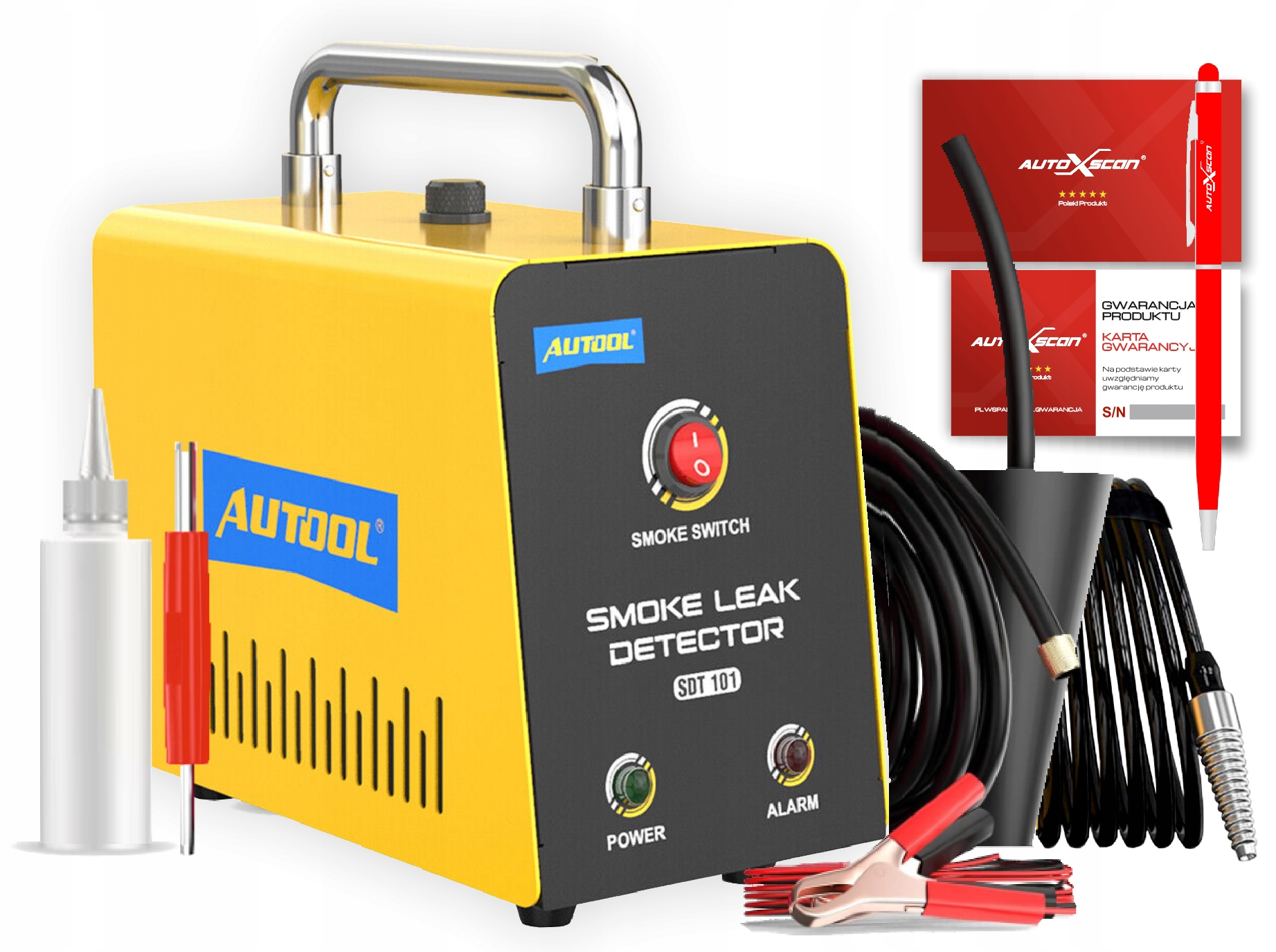 AUTOOL SDT101 dūmų sandarumo testeris automobiliui su kūginiu adapteriu ir 8 kamščiais - Image 2