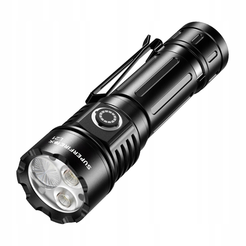 AkumulatorowaLatarkaLEDSuperfireL21Aluminiowa1350lm15WUSBCIP44 belsilt Aliumininis akumuliatorinis LED žibintuvėlis Superfire L21 1350 lm 15 W USB C IP44