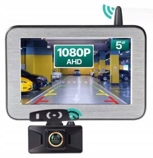 Belaidė galinio vaizdo kamera su monitoriumi, Full HD 1080p, 12–24 V, su naktiniu matymu – priekaboms ir kemperiams