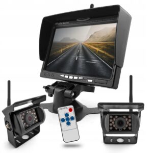 Belaidė 2 galinio vaizdo kamerų sistema su monitoriumi, 7 colių, 12–24 V, su naktiniu matymu, Sony optika – sunkvežimiams ir autobusams