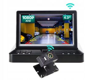 Belaidė galinio vaizdo kamera su monitoriumi, 4,3 colių IPS, Full HD 1080p, IP68 – priekaboms ir autobusams