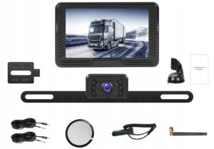 Belaidė galinio vaizdo kamera su monitoriumi, 5 colių, HD 720p, 12–36 V, IP69 – sunkvežimiams ir autobusams