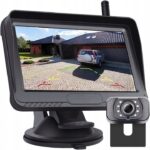 Belaidė galinio vaizdo kamera su monitoriumi, 4,3 colių, HD, 12–32 V, IP68 – priekaboms ir kemperiams