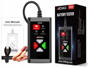 24DIAG B440 6 V ir 12 V akumuliatorių testeris, 2–220 Ah