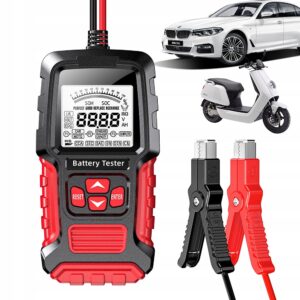 Foxsur FBT300 skaitmeninis 12 V ir 24 V akumuliatorių testeris, 3–200 Ah