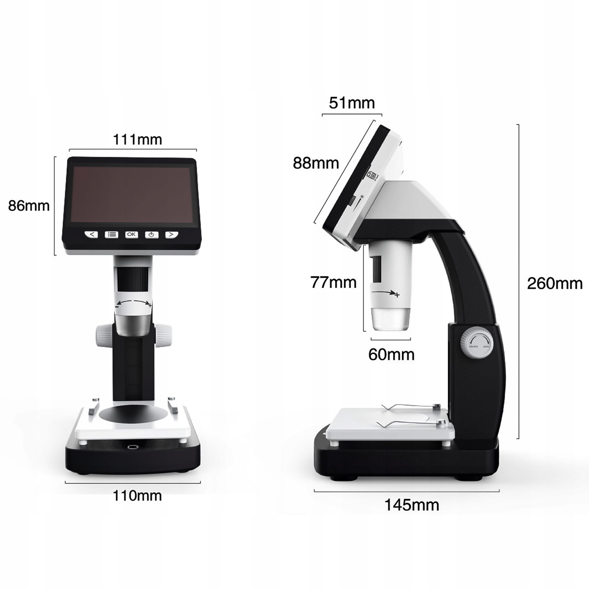 CyfrowymikroskopLCDLEDZoom1000xUSBTypmikroskopucyfrowy belsilt Skaitmeninis mikroskopas su ekranu 1000x 43 ekranas USB C