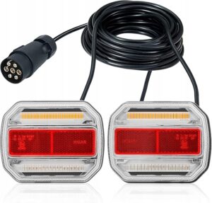 Belaidžių magnetinių priekabos LED žibintų komplektas, D-Tech, 12–24 V
