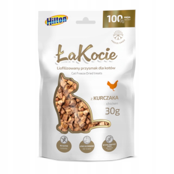 Hilton liofilizuoti vištienos skanėstai katėms, 100 % mėsa, 30 g
