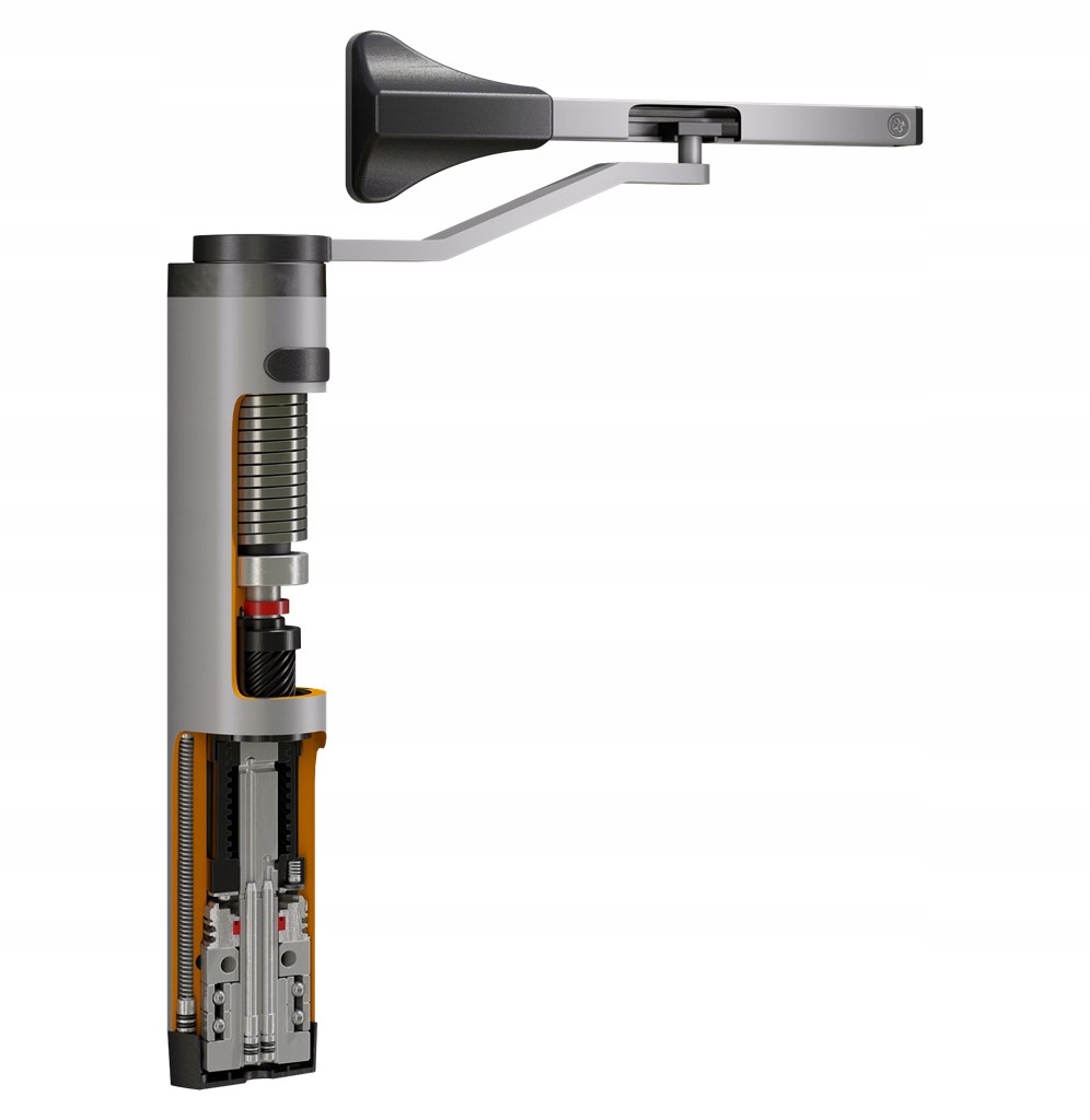 Hydraulicznysamozamykaczdozawiasow90i180LocinoxVERTICLOSE2P000Materialwykonaniaaluminium belsilt Locinox VERTICLOSE 2 hidraulinis vartelių vyrių pritraukėjas juodas