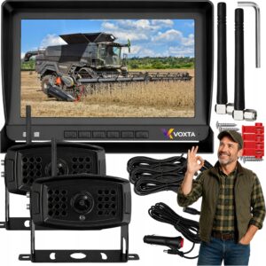 Belaidė galinio vaizdo kamera su monitoriumi, 9 colių IPS, Full HD 1080p, IP69, su įrašymo funkcija – priekaboms ir kemperiams