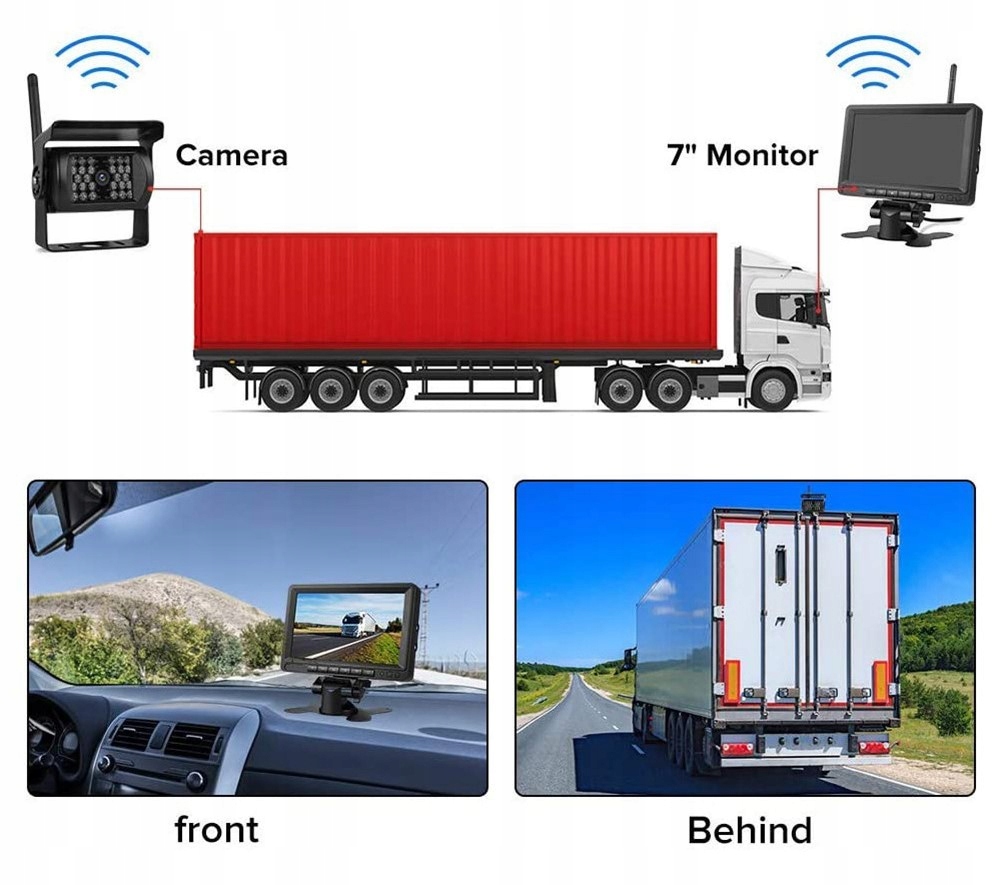 Kameracofaniabezprzewodowa12V24VzmonitoremLCD7NumerkatalogowyproducentaBUSSOLOTIRLED18IRWiFi belsilt