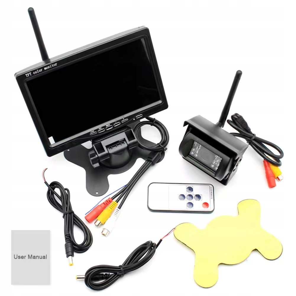 Kameracofaniabezprzewodowa12V24VzmonitoremLCD7 belsilt
