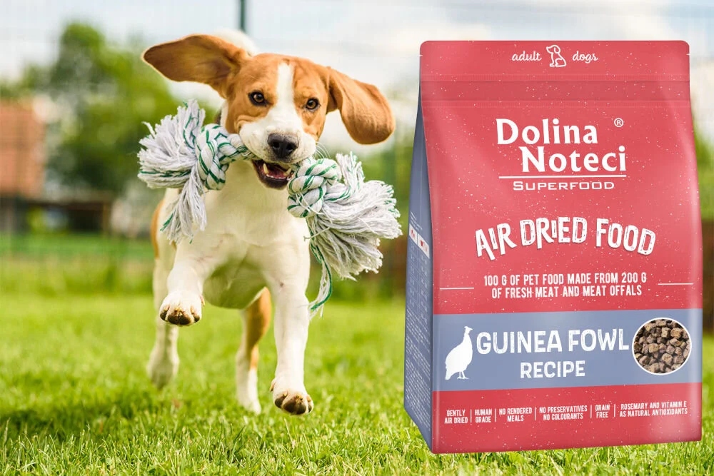 Dolina Noteci Superfood ore džiovintas visavertis šunų maistas su perlinių vištų mėsa, 1 kg