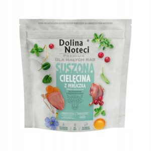 Dolina Noteci Premium ore džiovintas visavertis maistas mažų veislių šunims su veršiena ir perlinėmis vištomis, 1 kg