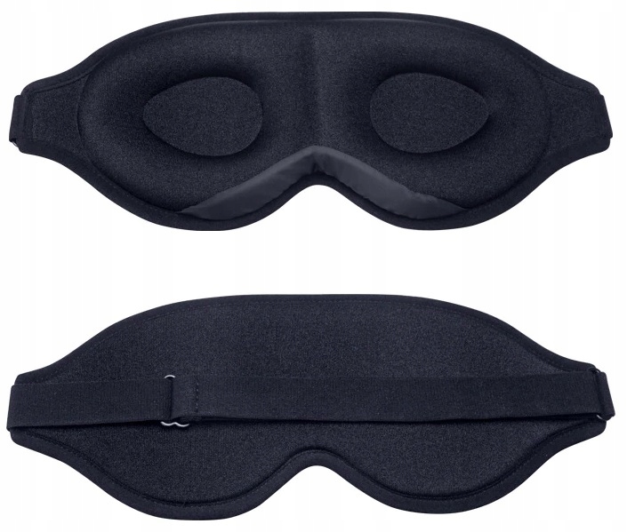 LOGpartsopaskanaoczyMemoryFoam3DOPASKANAOCZYNOCNAczarnyMarkabezmarki belsilt Akių kaukė miegui 3D šviesą blokuojanti reguliuojama kelionėms su atminties putomis juoda poilsiui po darbo
