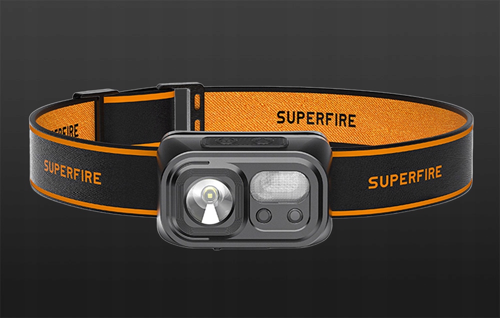 LatarkaCzolowaSuperfireHl23sCzolowkaAkumulatorowa350lmUsbcIp44KodproducentaHL23 belsilt Akumuliatorinis galvos žibintas Superfire HL23 S 350 lm USB C IP44