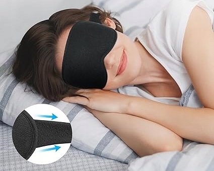 MASKADOSPANIA3DDLAMEZCZYZNIKOBIETOZEROWYMNACISKUPIANKAMEMORYModelG3033 belsilt Akių kaukė miegui 3D šviesą blokuojanti reguliuojama kelionėms su atminties putomis su ausų kištukais raudona