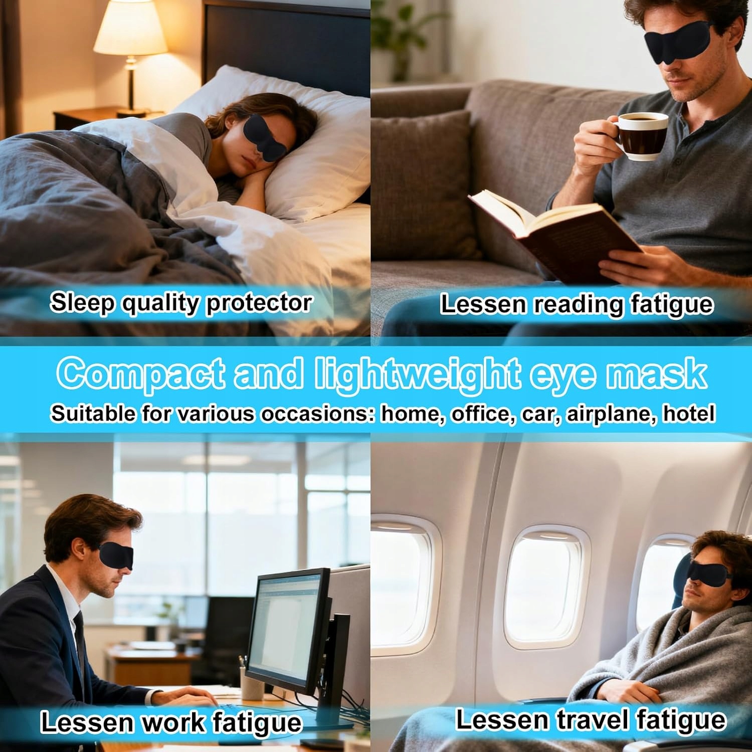 MASKADOSPANIANAWILZAJACAOCZYSILIKONOWACZARNAKOMORAWILGOCIEANGTIN5908139474011 belsilt Akių kaukė miegui šviesą blokuojanti reguliuojama juoda patogiam miegui