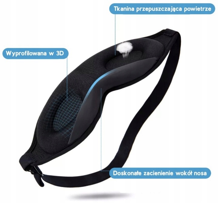 MASKANAOCZYDORELAKSUODPOCZYNKUWYCISZENIA3DKolorczarny belsilt Akių kaukė miegui 3D šviesą blokuojanti reguliuojama kelionėms su atminties putomis juoda minkštam prigludimui
