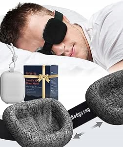 Akių kaukė miegui 3D šviesą blokuojanti reguliuojama kelionėms pilka