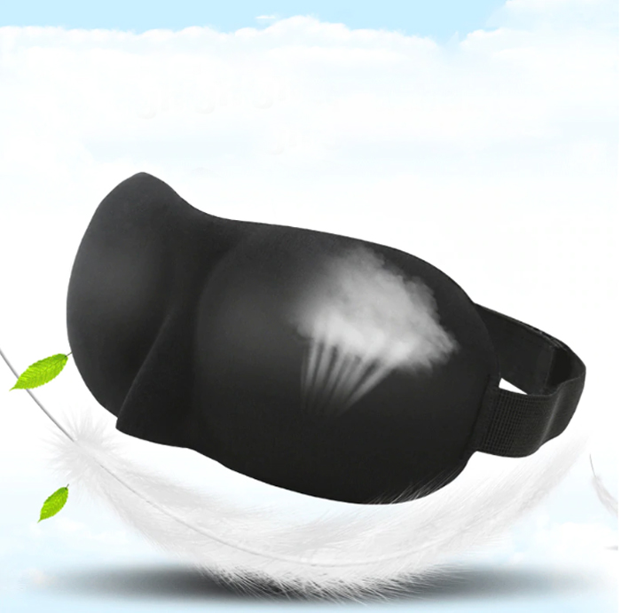MASKAOPASKAOPASKINAOCZYDOSPANIA3DModel3DEyeMask belsilt Akių kaukė miegui 3D šviesą blokuojanti reguliuojama kelionėms juoda miegui be šviesos