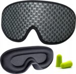 MASKAdoSPANIAnaOCZYPROFILOWANAPIANKAMEMORY3DSLEEPMASK3DYZWGG belsilt Akių kaukė miegui 3D šviesą blokuojanti reguliuojama kelionėms su atminties putomis dienos poilsiui