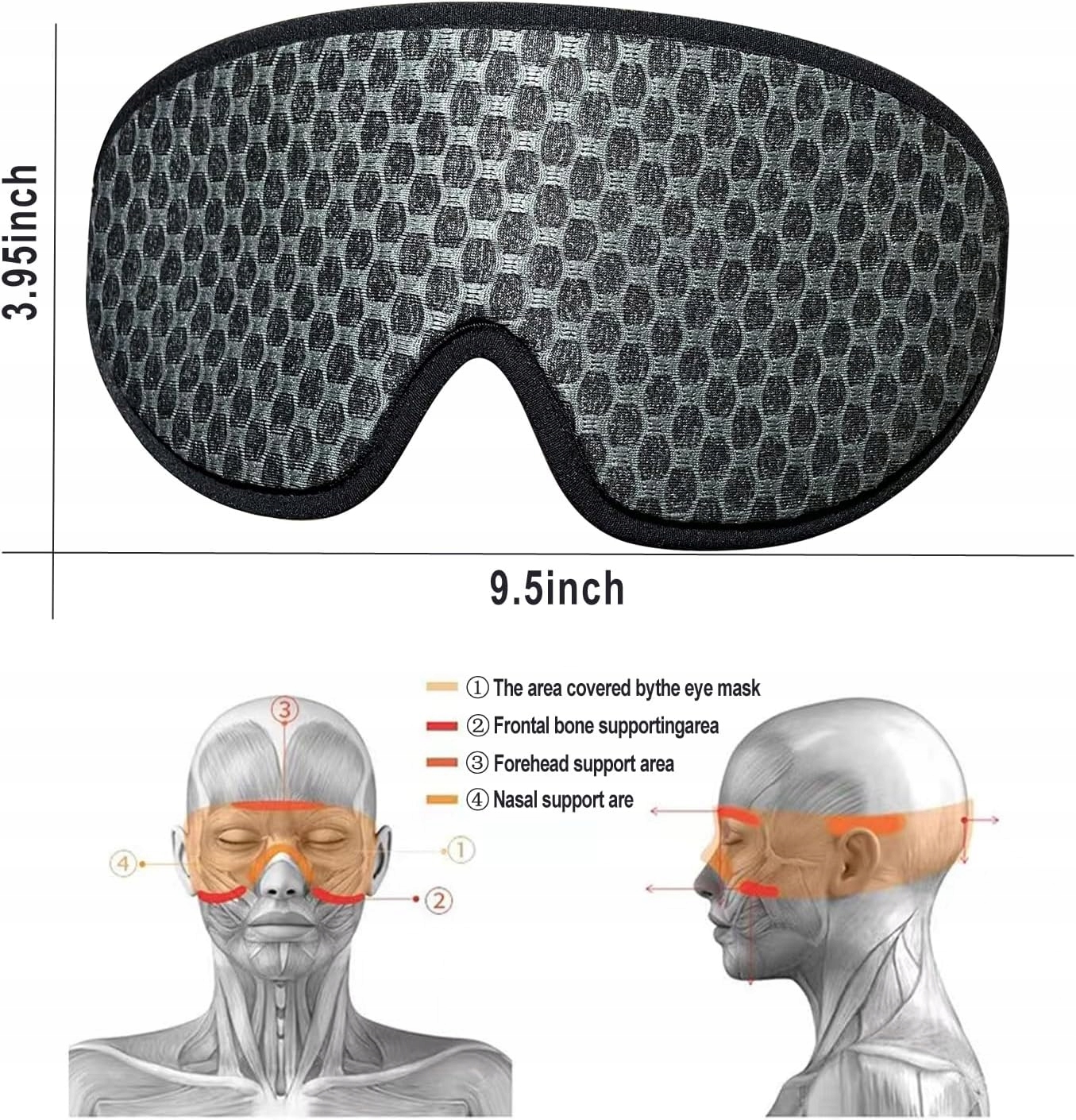 MASKAdoSPANIAnaOCZYPROFILOWANAPIANKAMEMORY3DSLEEPMASK3DYZWGGStanopakowaniaoryginalne belsilt Akių kaukė miegui 3D šviesą blokuojanti reguliuojama kelionėms su atminties putomis dienos poilsiui